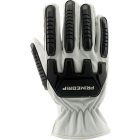 White Lizard Goat Leather Work Gloves with TPR - M